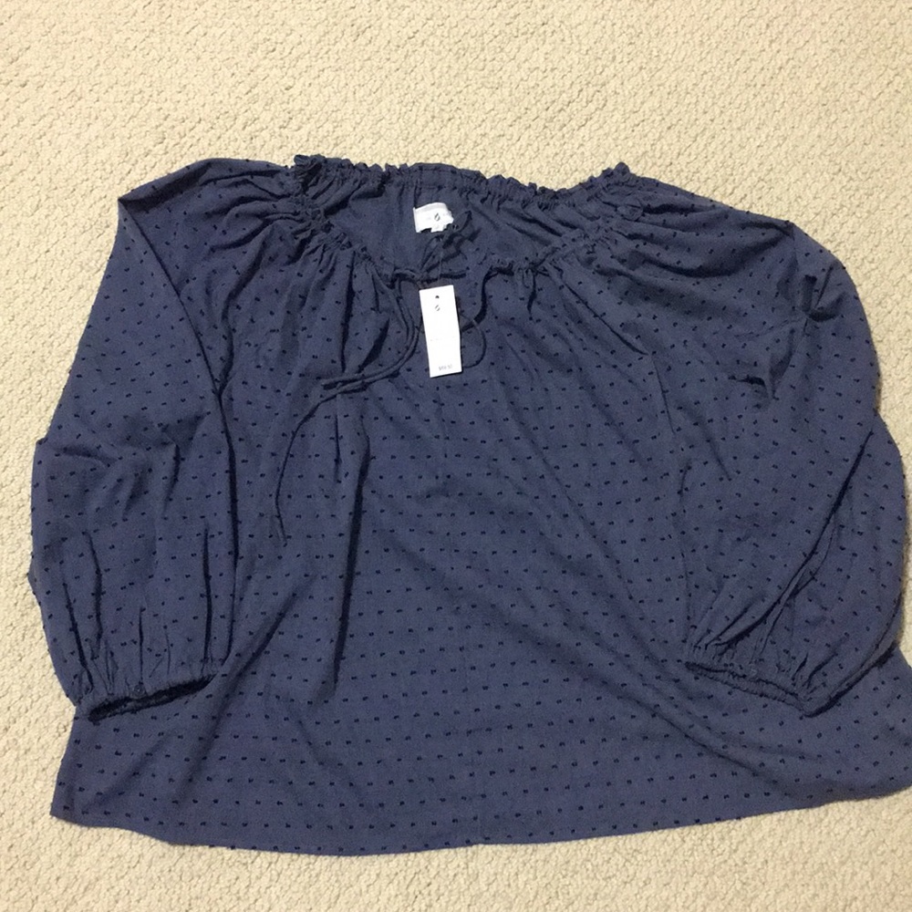New Lou & Grey dotted blue long sleeve top